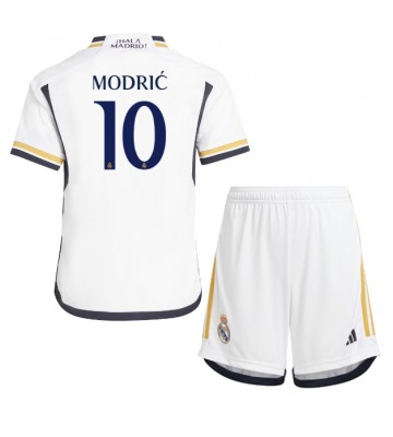 Real Madrid Luka Modric #10 Koszulka Podstawowych Dziecięca 2023-24 Krótki Rękaw (+ Krótkie spodenki)